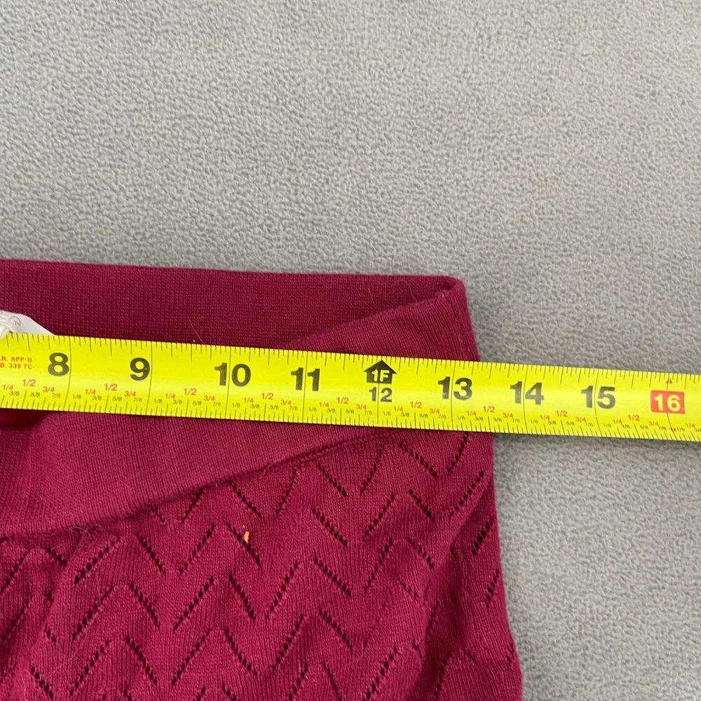 Forever 21 Burgundy Knit Flare Pants Chevron Pointelle Bell Bottoms Womens‎ Med